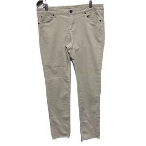 Kut Kloth Pants Women 12 Ivory Corduroy Chino Mid Rise Stretch Inseam 32 Skinny